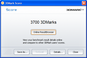 Sapphire Radeon 9600XT 3DMark03 Score