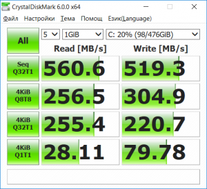 KingSpec SSD 512GB M2 Benchmark CrystalDiskMark 6.0.0 x64